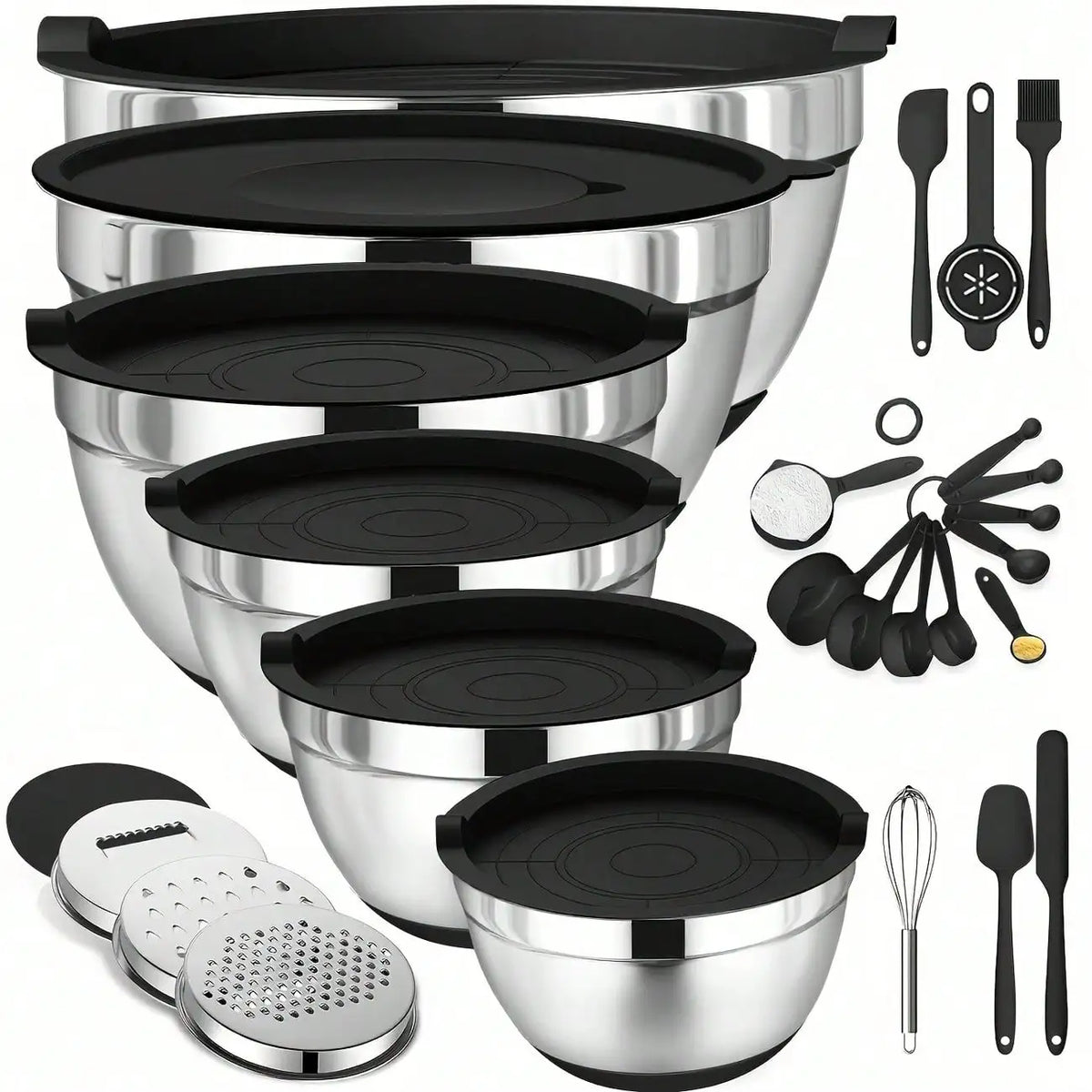 26 Piece Stainless Steel Mixing Bowl Set With Lids