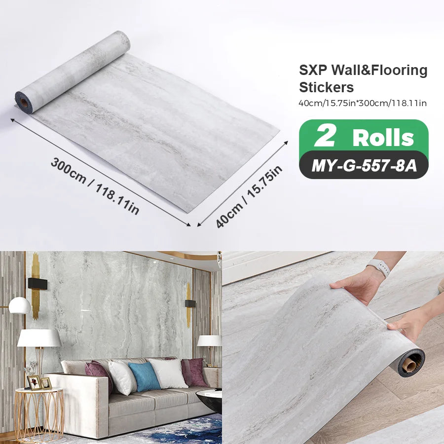 Self-Adhesive Wall And Floor Sticker Wood Grain Marble Design