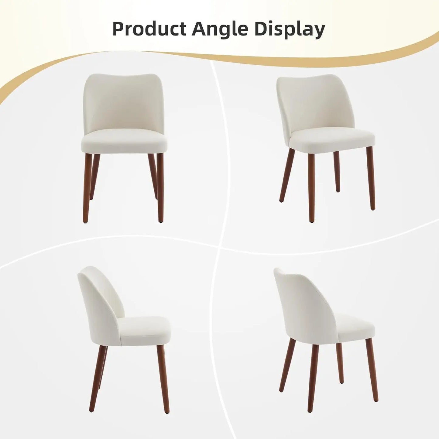 HobbyLane Mid Century Dining Chairs Set Linen Upholstered