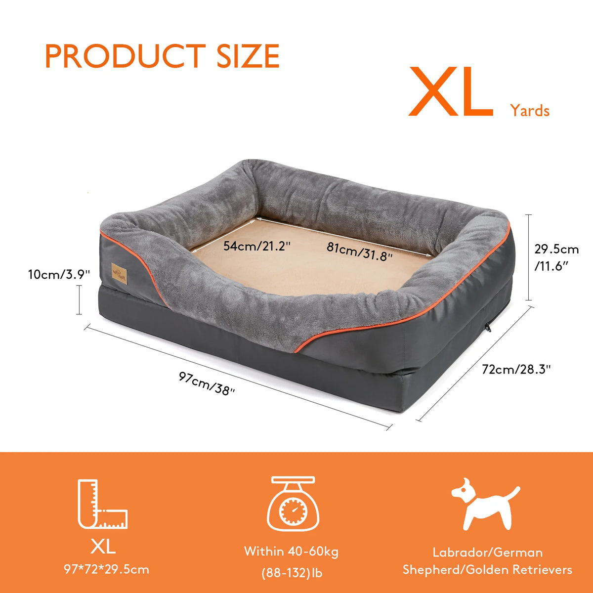Bingopaw Comfortable Dog Bed With Removable Fleece Cover