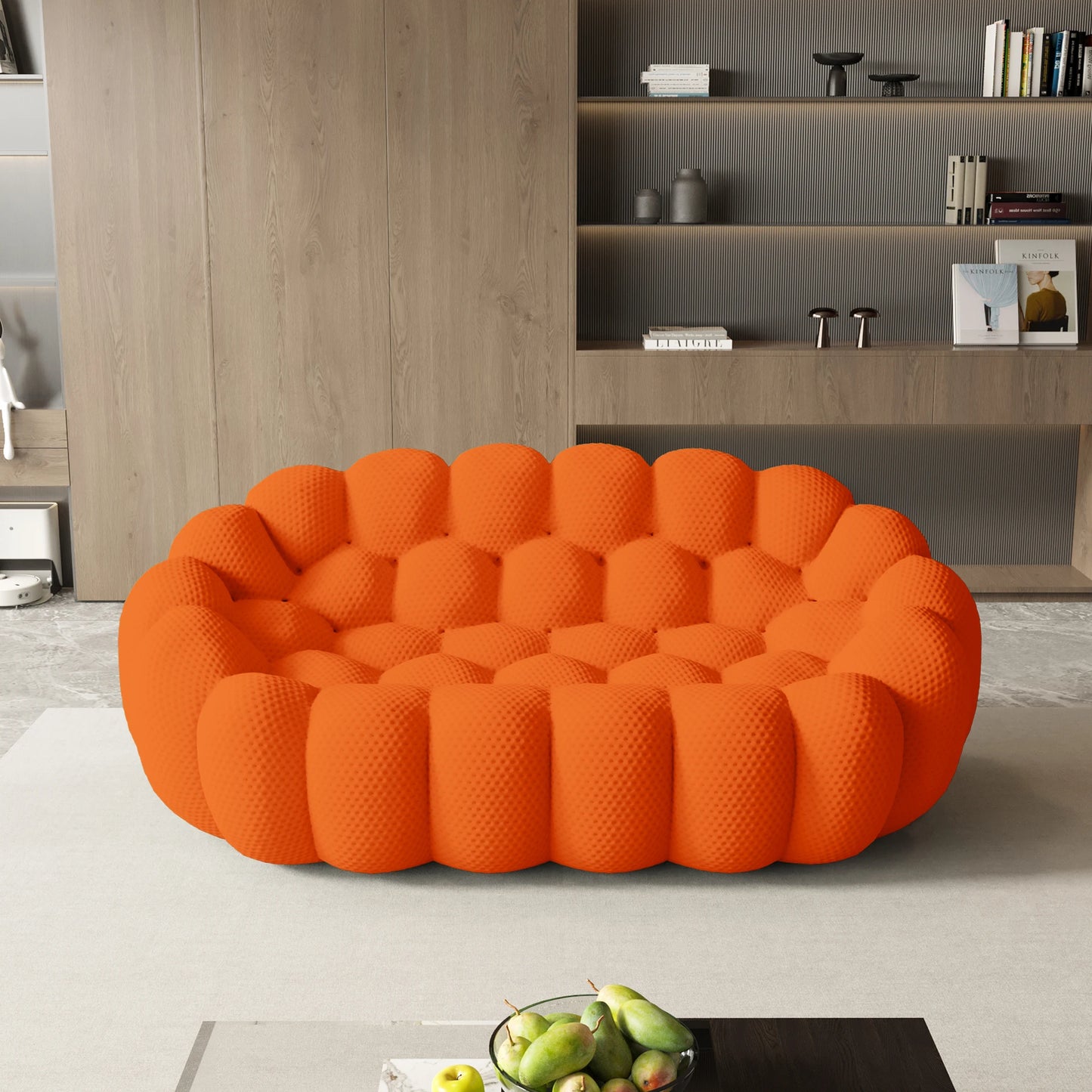 Sdorens Modern Curved Boneless Sofa Loveseat 3D Knitted Fabric