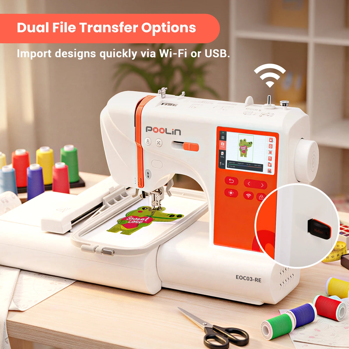 Poolin Computerized Embroidery Machine For Home Beginners