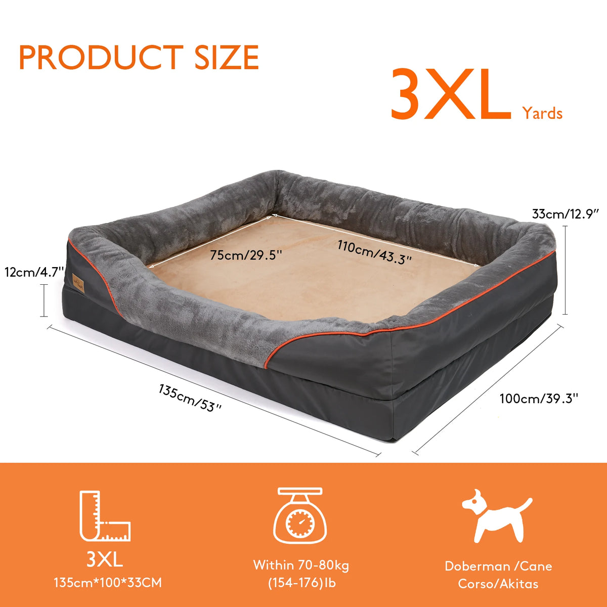 Bingopaw Comfortable Dog Bed With Removable Fleece Cover
