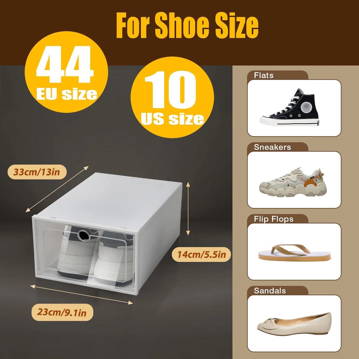 Transparent Plastic Shoe Boxes Stackable Organizer For Closet