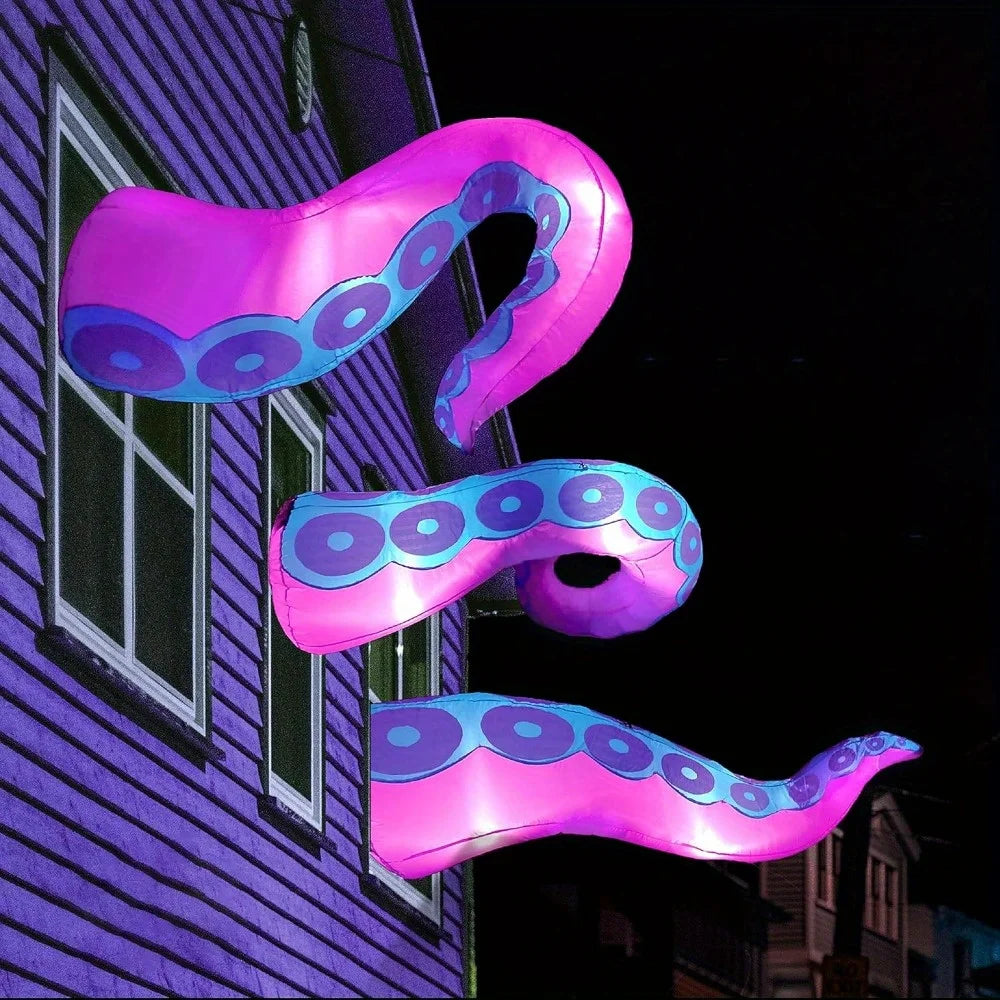 Halloween Inflatable Octopus Tentacle Decorations With Built In LED Lights