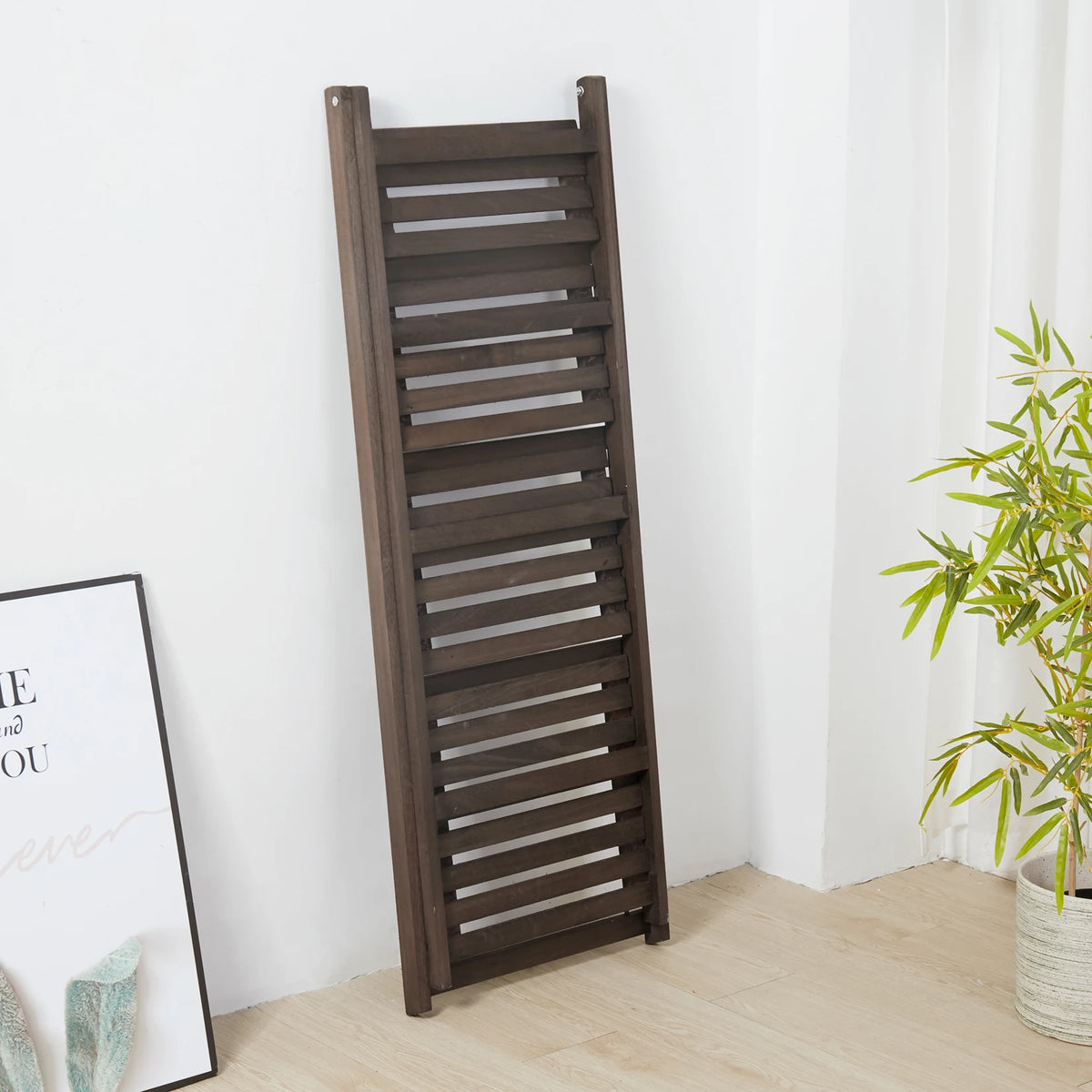 Indoor Wooden Folding Storage Shelf Bookcase Display Rack