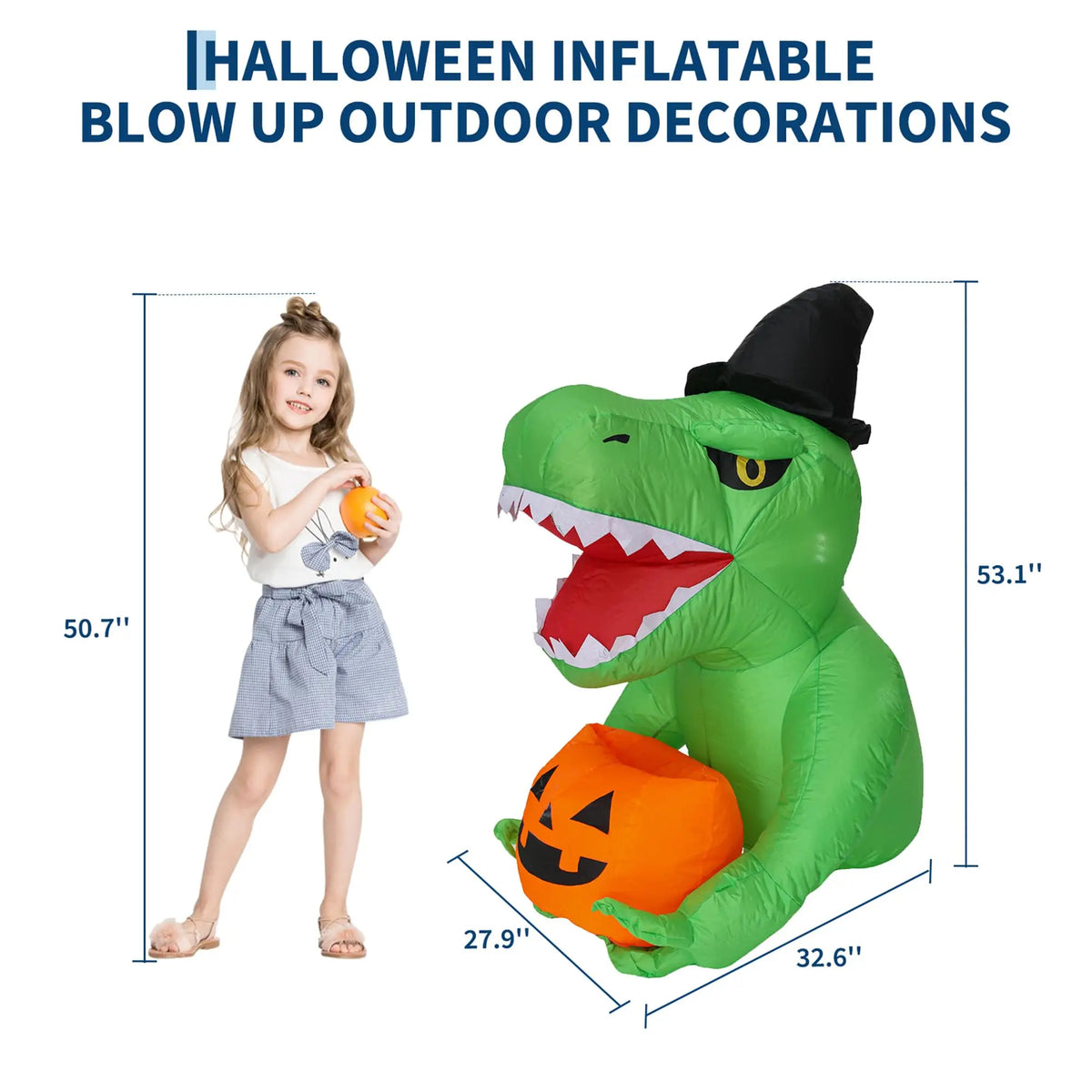 HiMISS Inflatable Dinosaur Trunk Or Treat Decoration With LED Lights