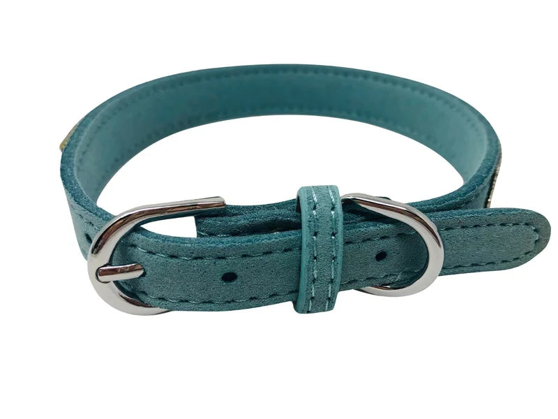 Adjustable Rhinestone Dog Collar With Soft Microfiber Comfort