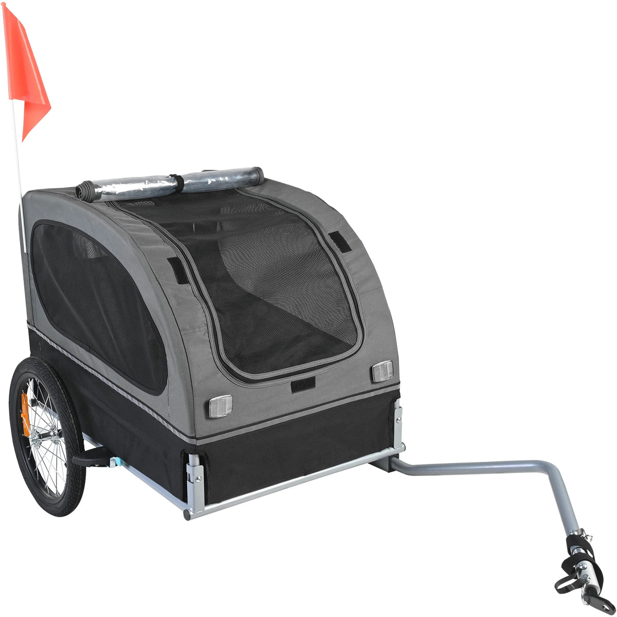 Collapsible Dog Bike Trailer With Reflective Pet Bicycle Carrier