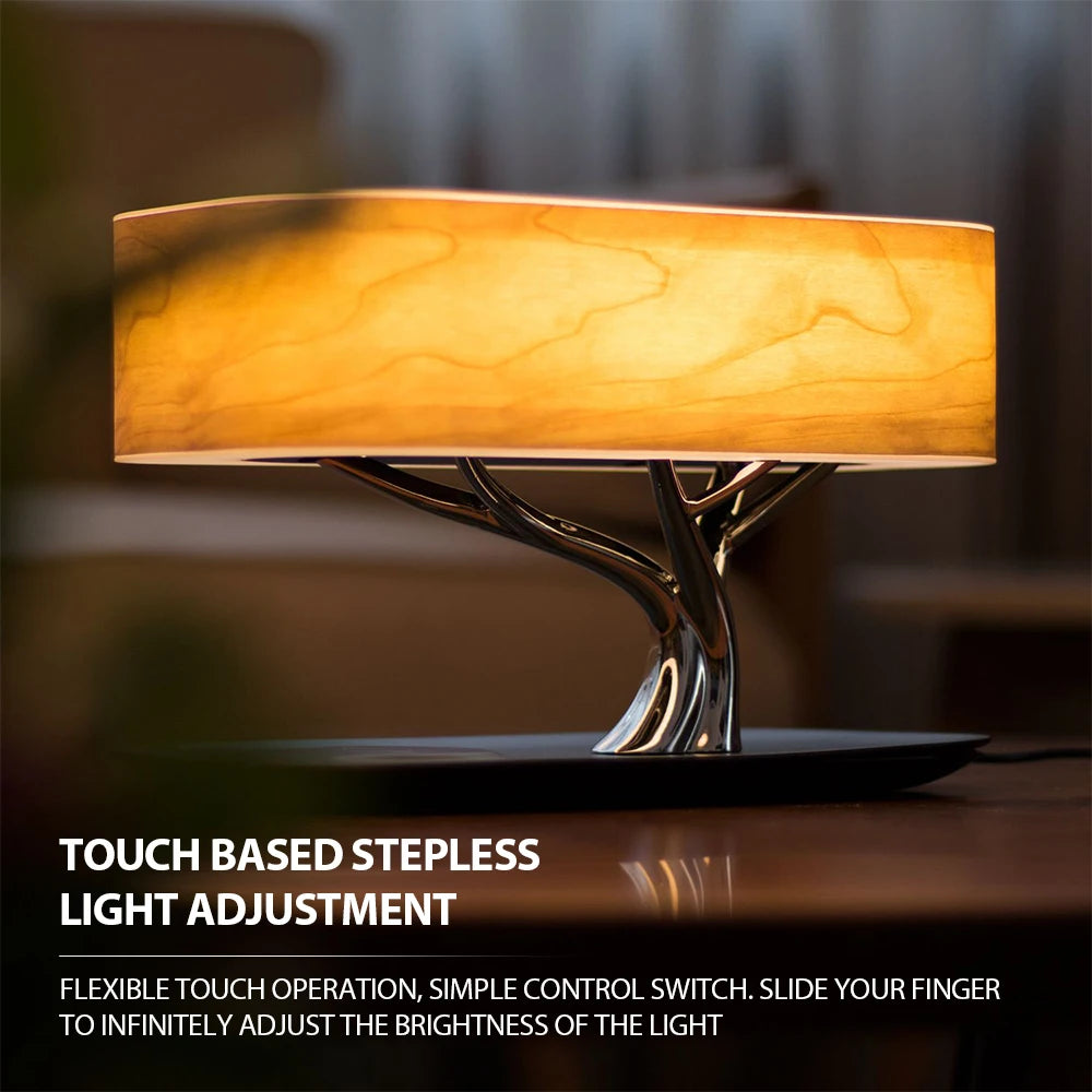 Wireless Charging Speaker Bedside Lamp With Ambient Light Touch Control