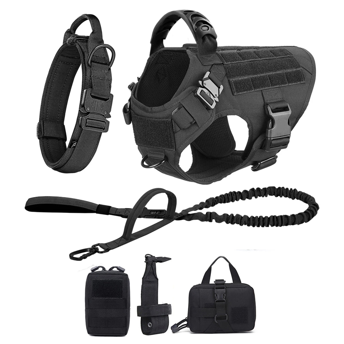Padded Nylon Dog Harness And Leash Set With Quick Release