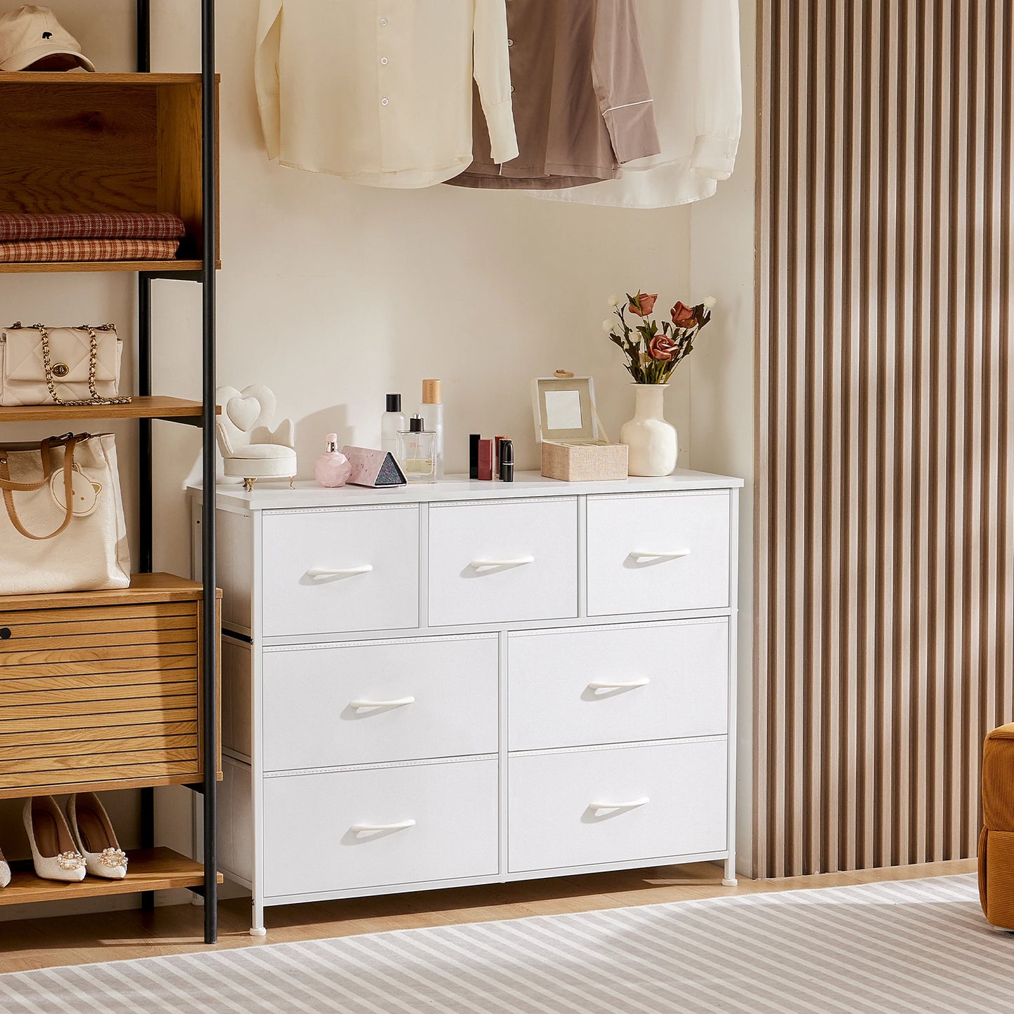 JHK Modern Wooden Wardrobe For Bedroom Storage Cabinet Dresser