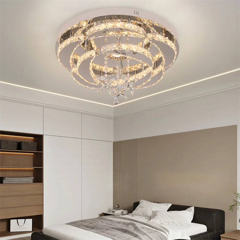 GreeLustr Crystal Ceiling LED Chandelier Pendant Lighting For Living Room