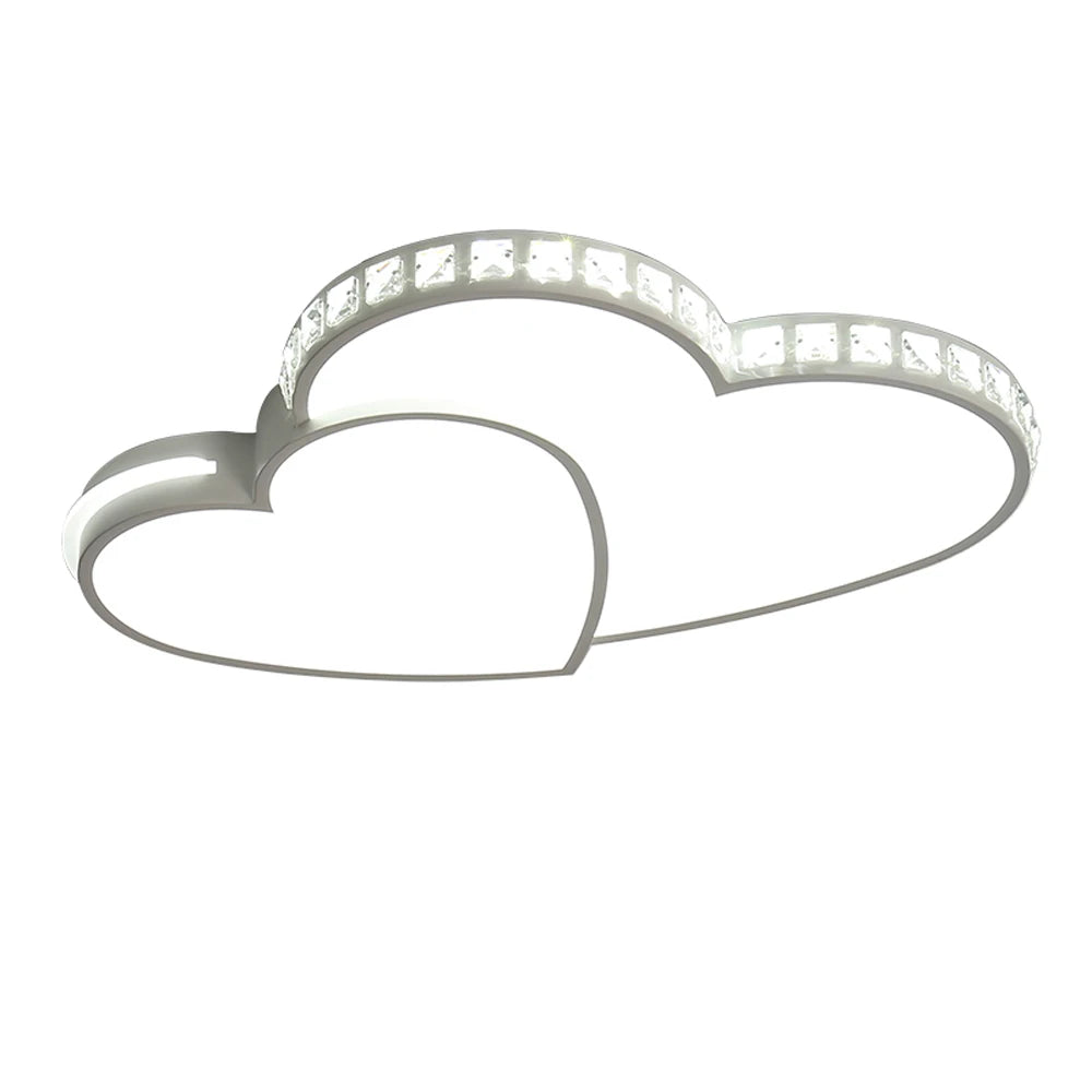 Heart Shaped Crystal LED Ceiling Light Flush Mount Fixture