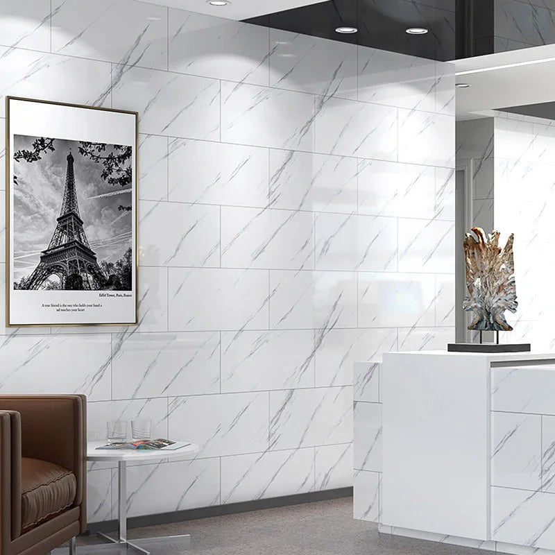 Marble PVC Floor Tiles Self Adhesive Waterproof Peel And Stick
