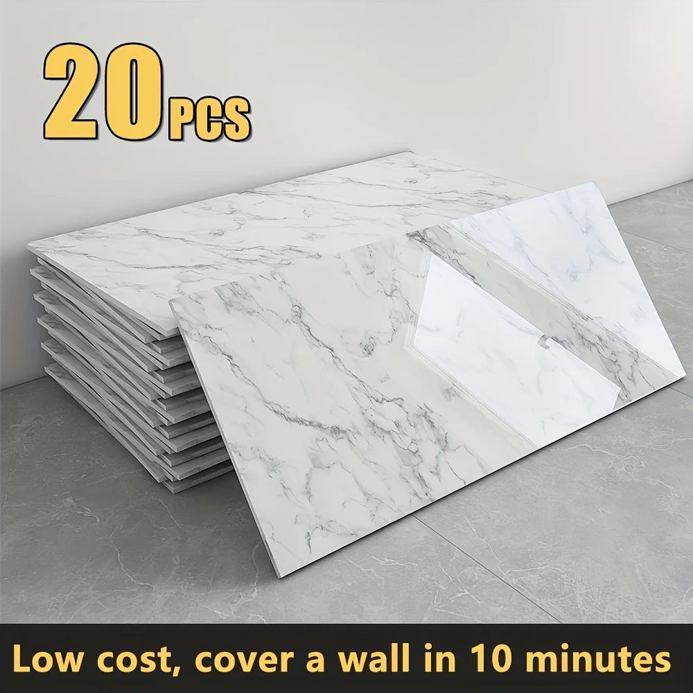 LIFELOOK Marble Pattern Wall Panels Self Adhesive Peel And Stick Backsplash