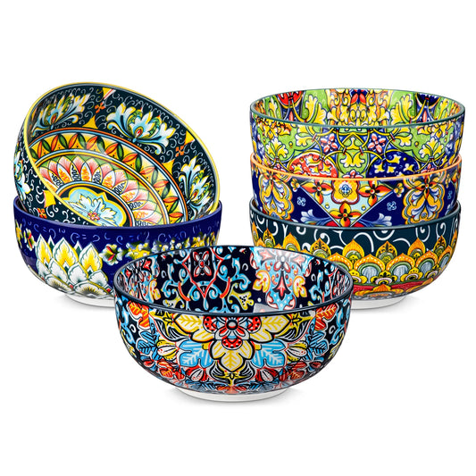 Malacasa Ceramic Bowl Set Floral Bohemian Style Dinnerware
