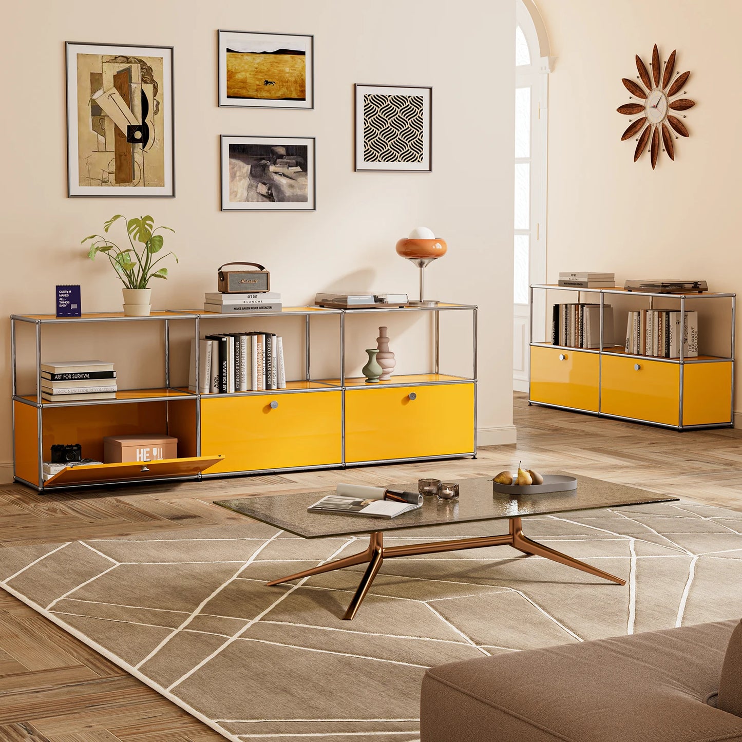 Modern Storage Cabinet TV Stand Stainless Steel Living Room Furniture