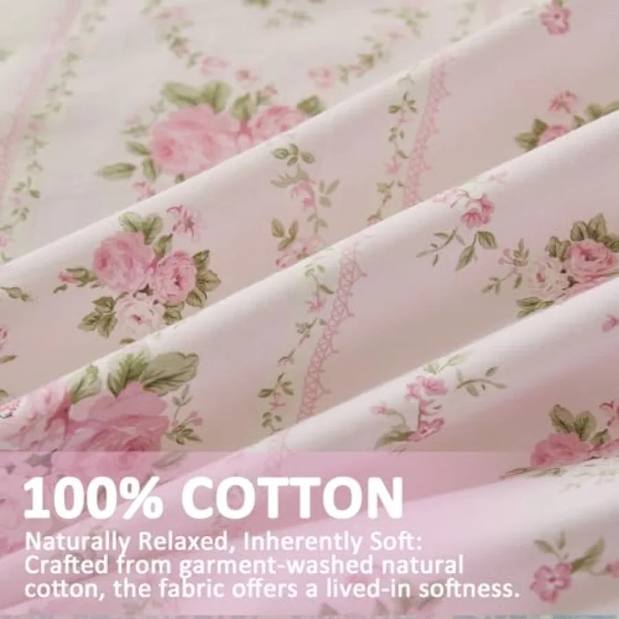 Cotton Reversible Duvet Cover Set With Zipper Closure Bedding