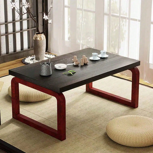Wooden Folding Coffee Table With Metal Frame For Home Use