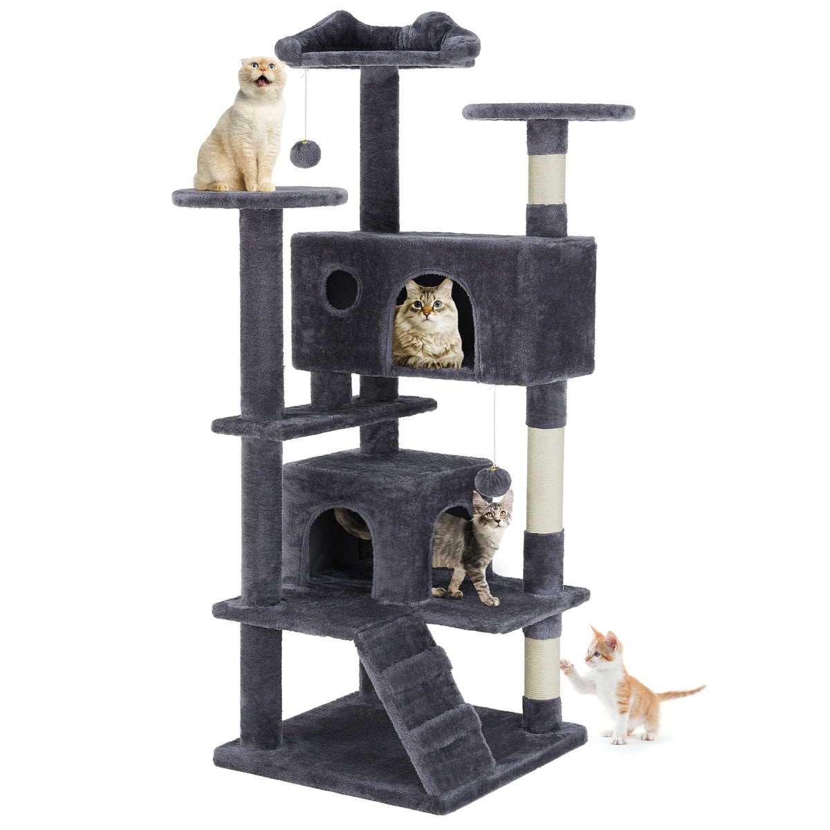 MCQ Multi Level Indoor Cat Tree With Sisal Scratching Condo