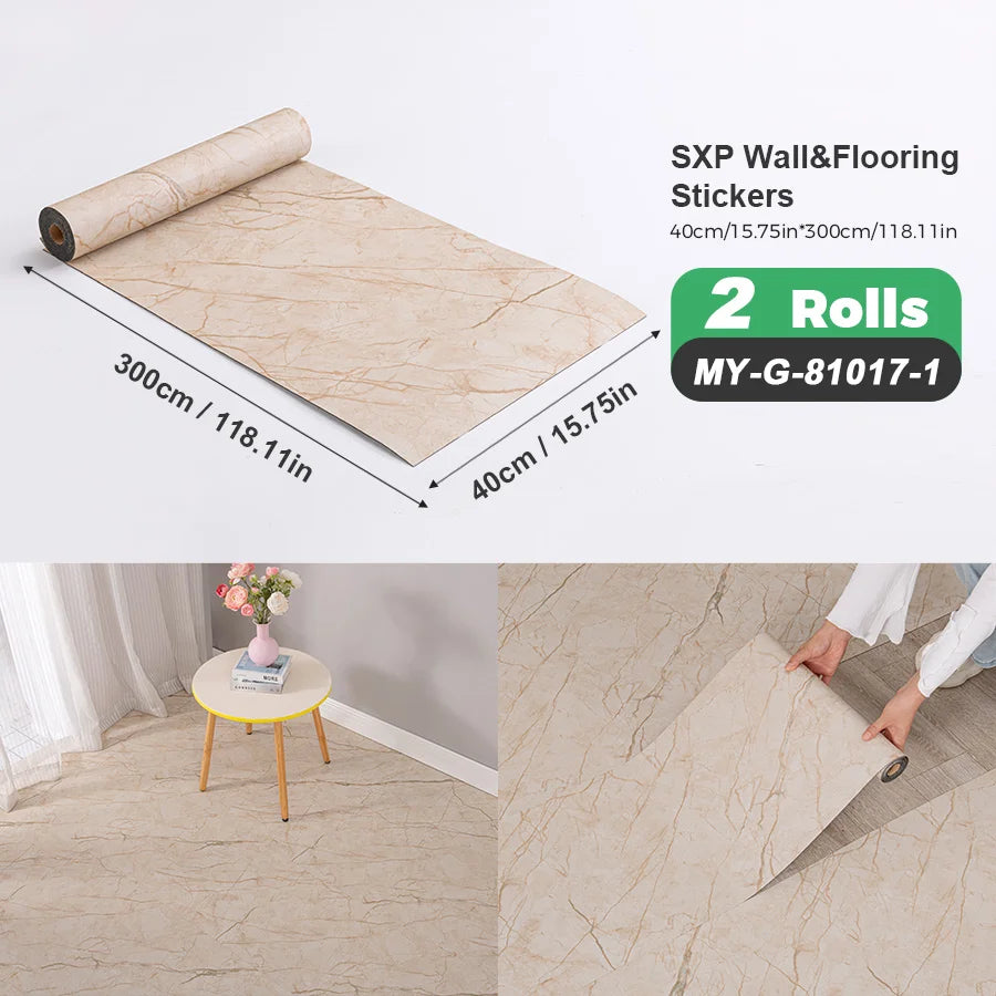 Self-Adhesive Wall And Floor Sticker Wood Grain Marble Design