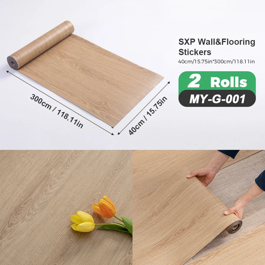Self-Adhesive Wall And Floor Sticker Wood Grain Marble Design