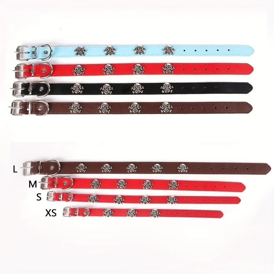 Personalized Dog Collar With Nameplate Anti Lost Pirate Skull Design