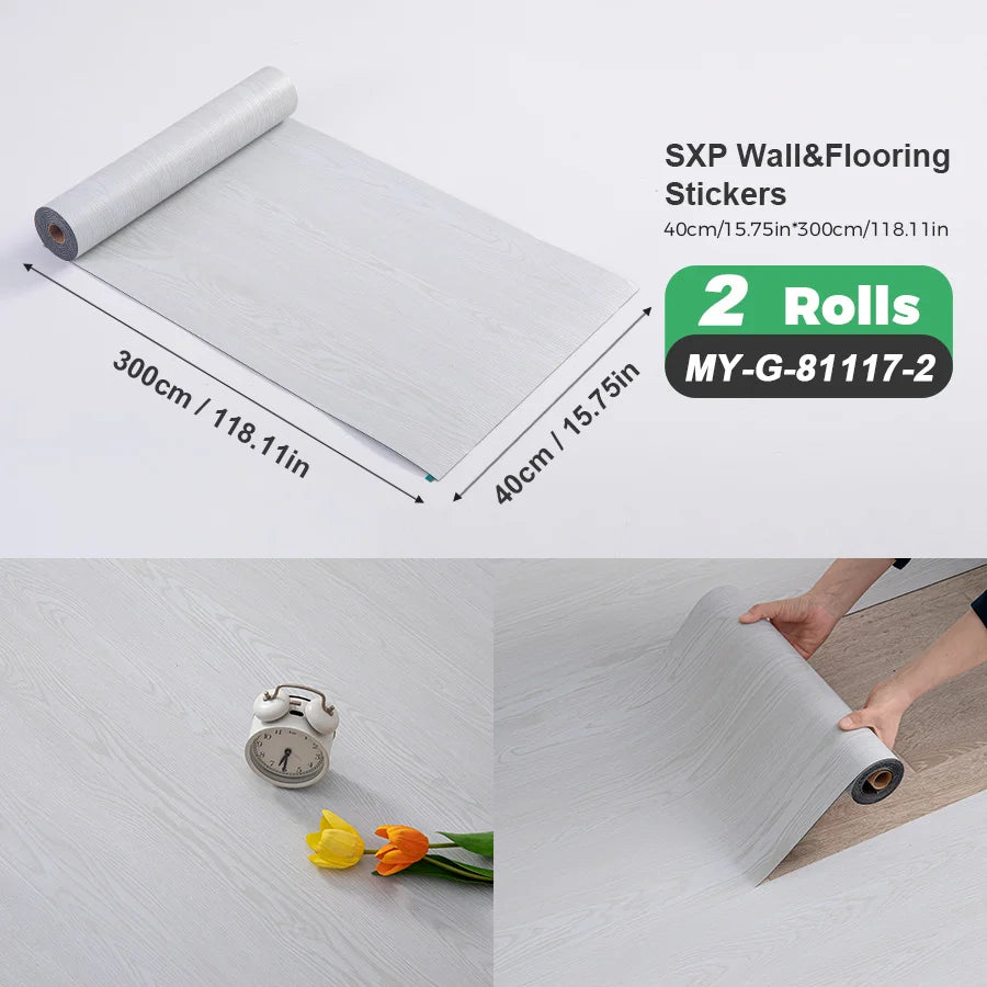 Self-Adhesive Wall And Floor Sticker Wood Grain Marble Design