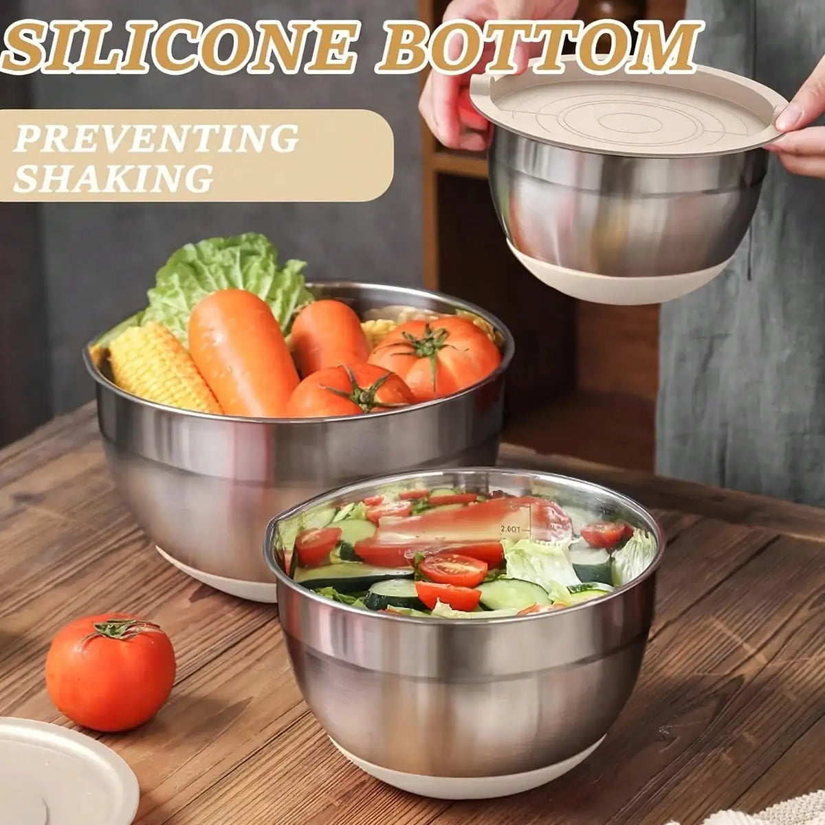 26 Piece Stainless Steel Mixing Bowl Set With Lids