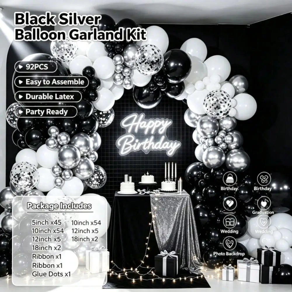 Balloon Garland Arch Kit With Confetti Latex Balloons And Pump