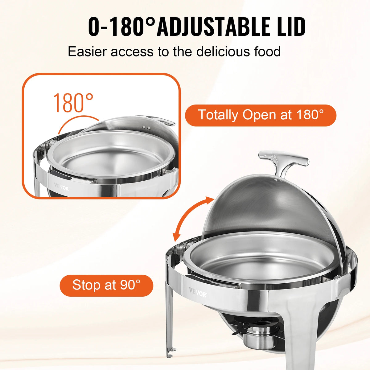 SucceBuy Roll Top Chafing Dish Buffet Warmer Set With Pans