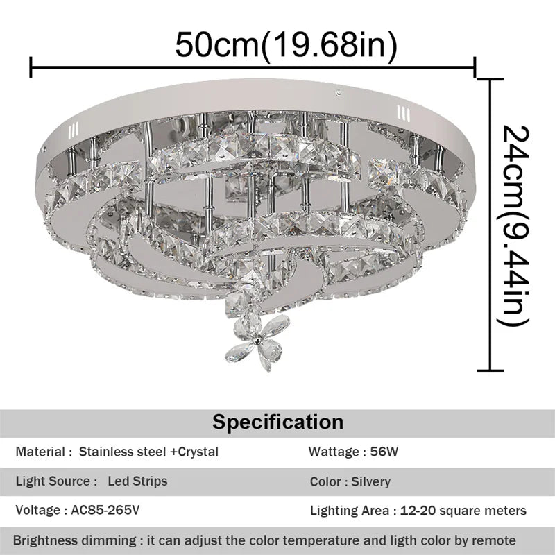 GreeLustr Crystal Ceiling LED Chandelier Pendant Lighting For Living Room
