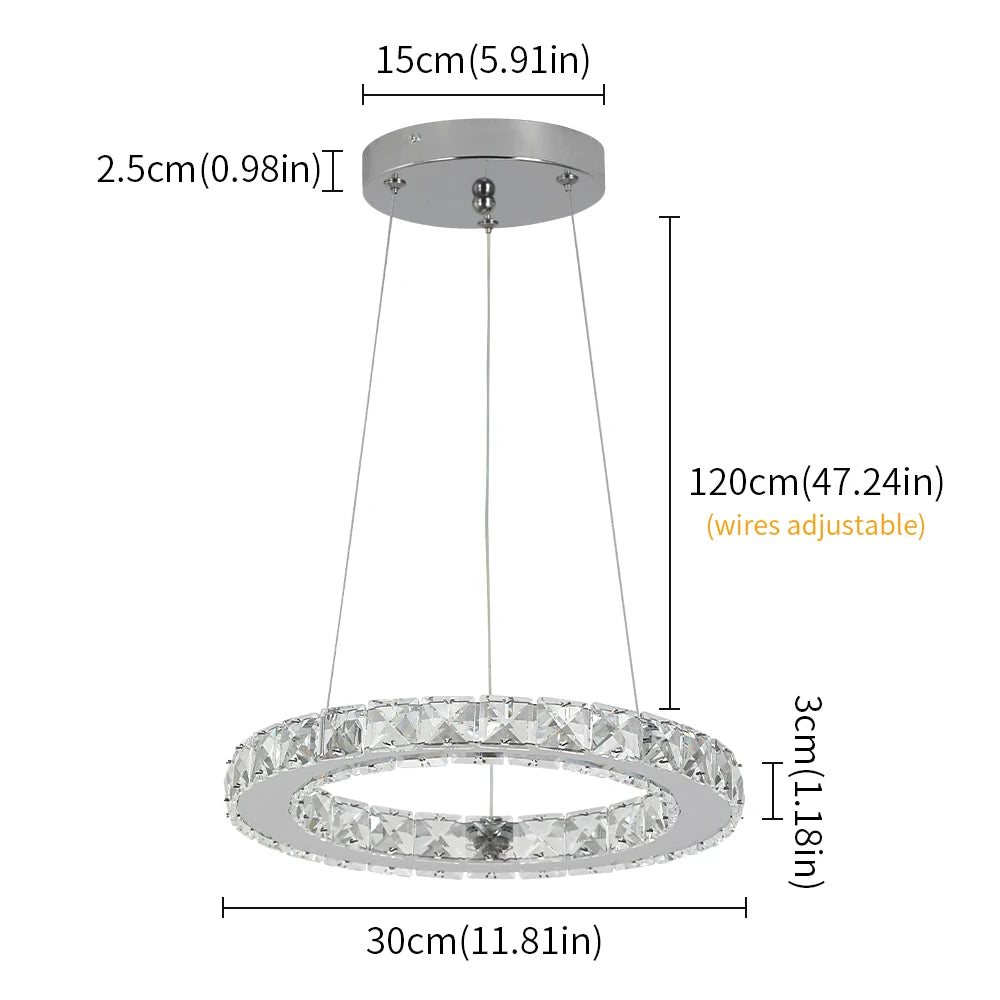 GreeLustr Luxury Crystal Modern Pendant Light Dimmable Led Chandelier