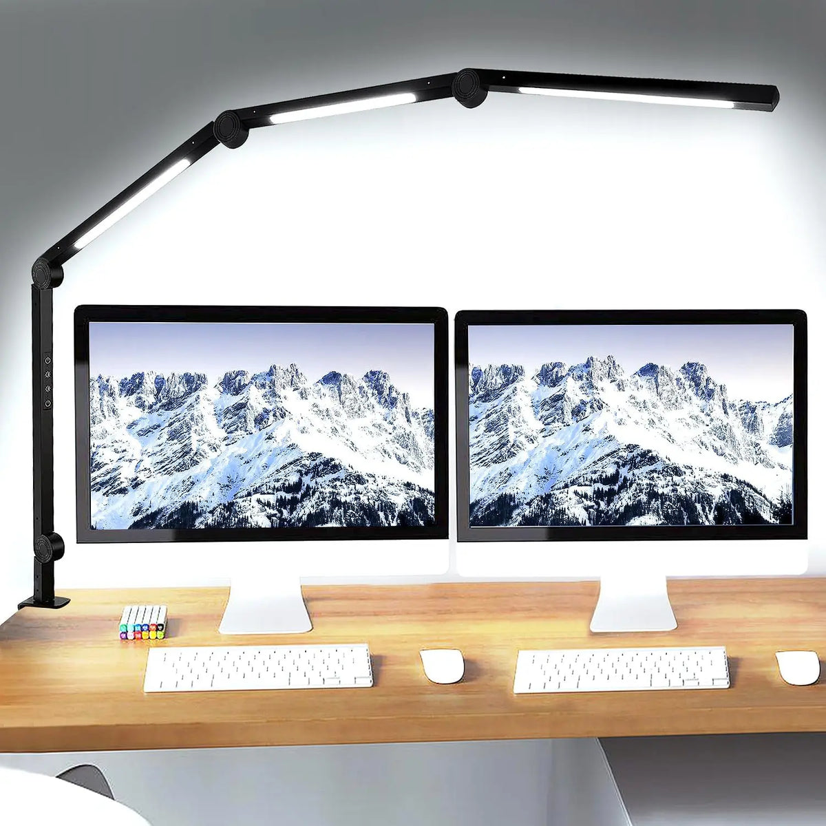 Touch Dimmable LED Desk Lamp With Flexible Clamp Swing Arm
