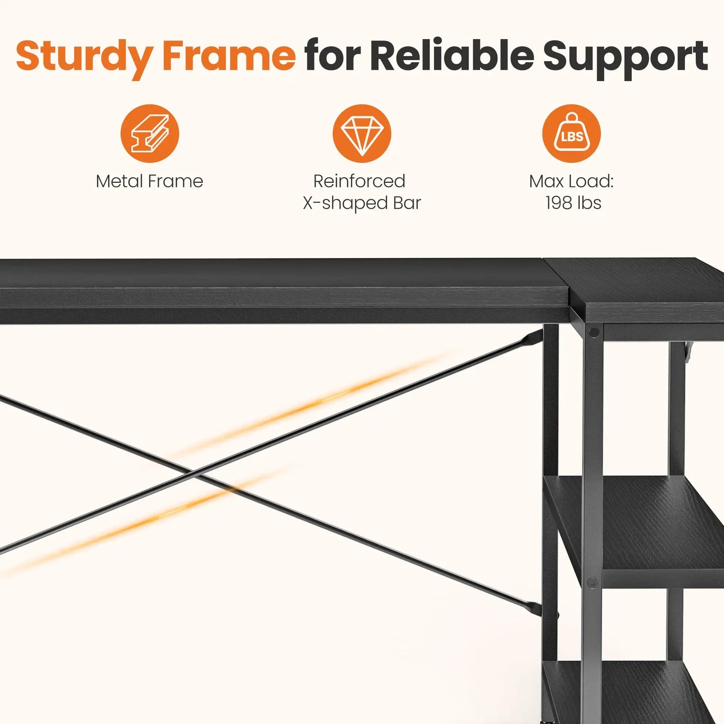 JHK L Shaped Desk Computer Desk for Home Office Storage