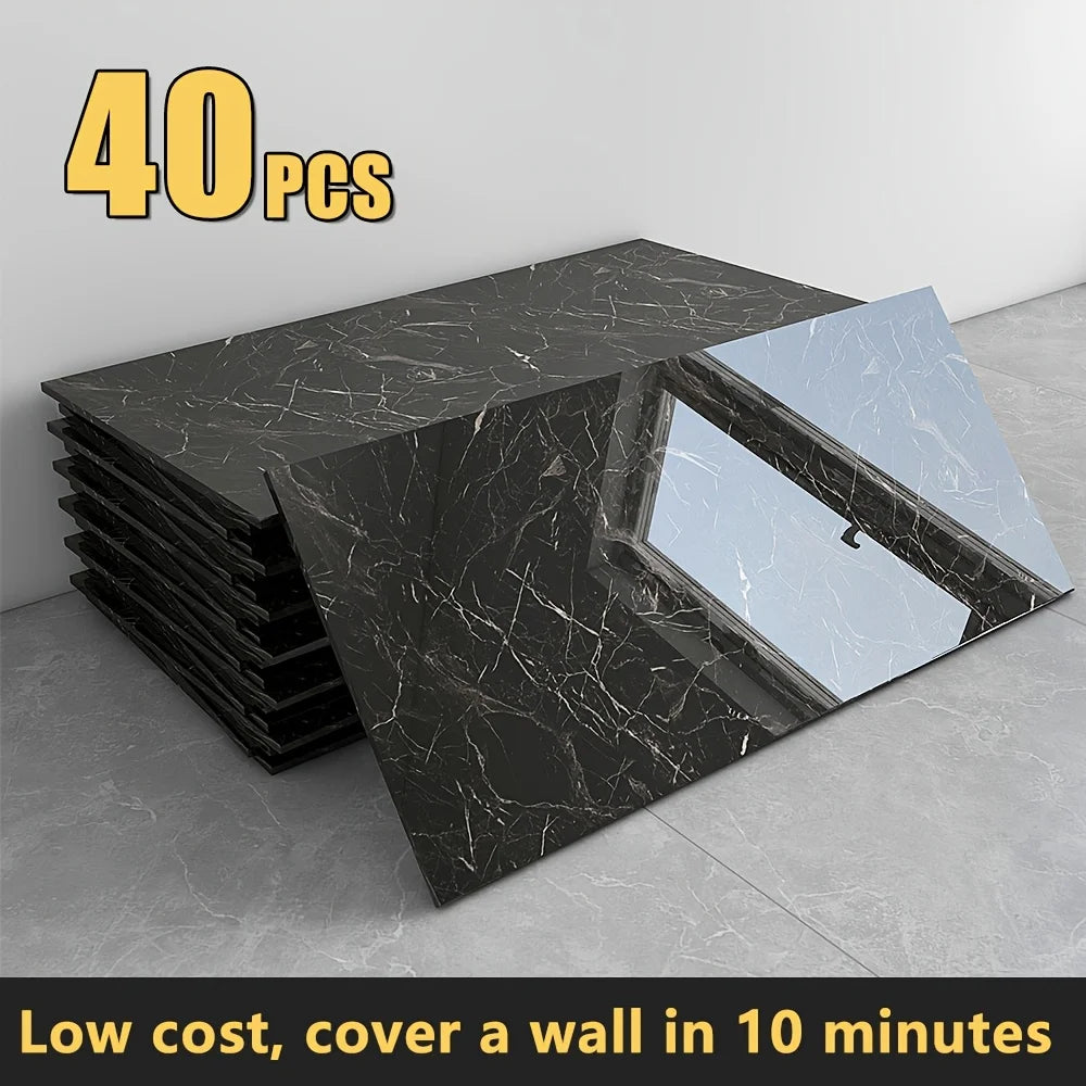 LIFELOOK Marble Pattern Wall Panels Self Adhesive Peel And Stick Backsplash