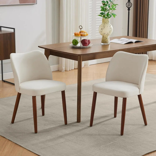HobbyLane Mid Century Dining Chairs Set Linen Upholstered
