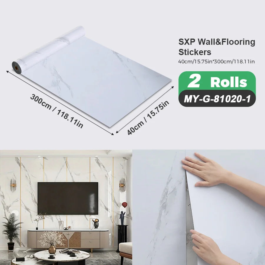 Self-Adhesive Wall And Floor Sticker Wood Grain Marble Design