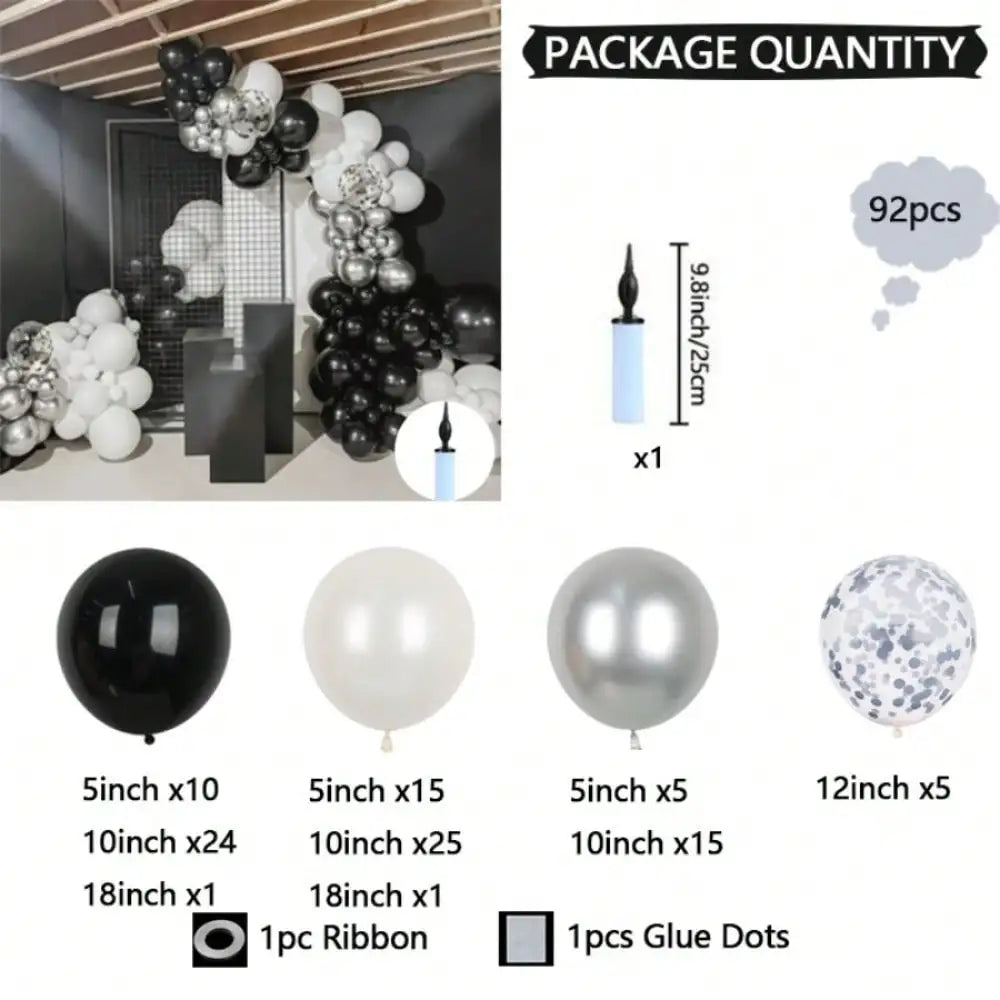 Balloon Garland Arch Kit With Confetti Latex Balloons And Pump