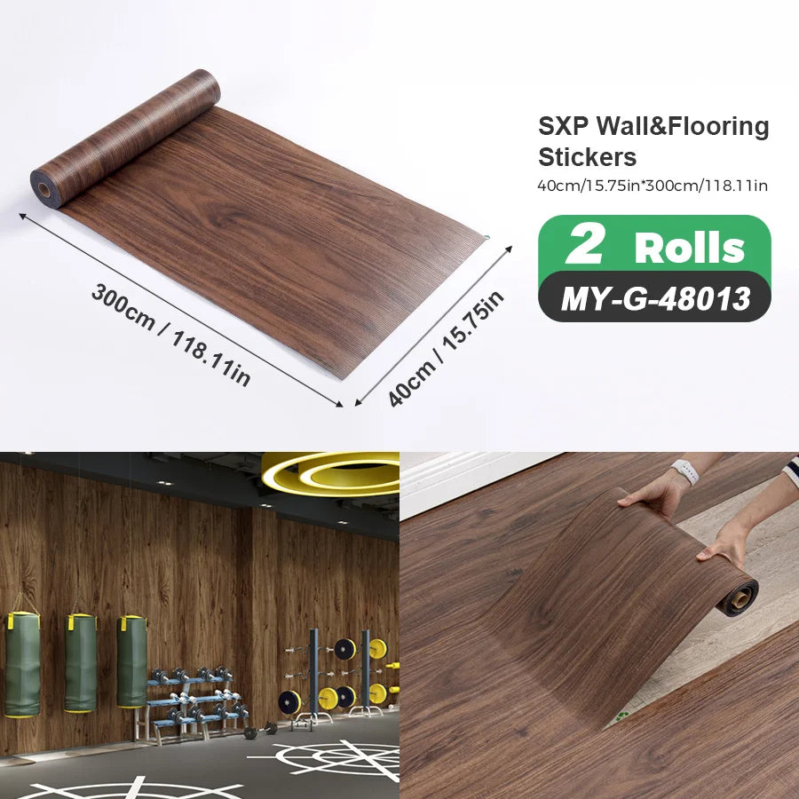 Self-Adhesive Wall And Floor Sticker Wood Grain Marble Design