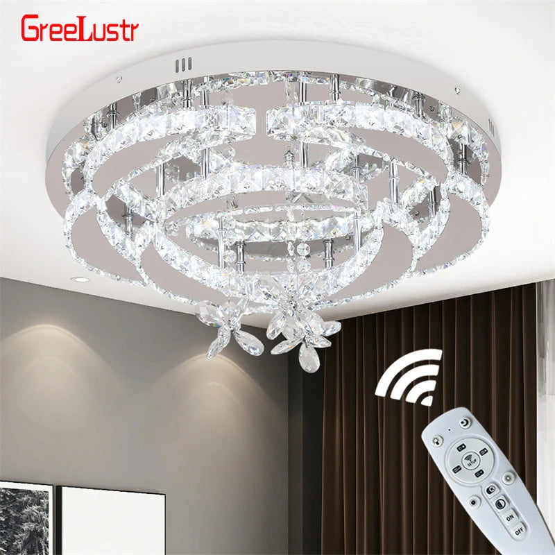 GreeLustr Crystal Ceiling LED Chandelier Pendant Lighting For Living Room