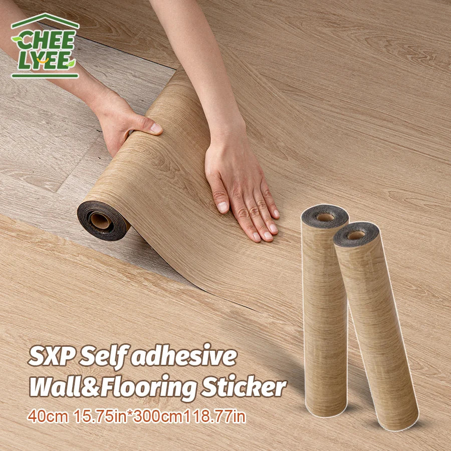 Self-Adhesive Wall And Floor Sticker Wood Grain Marble Design