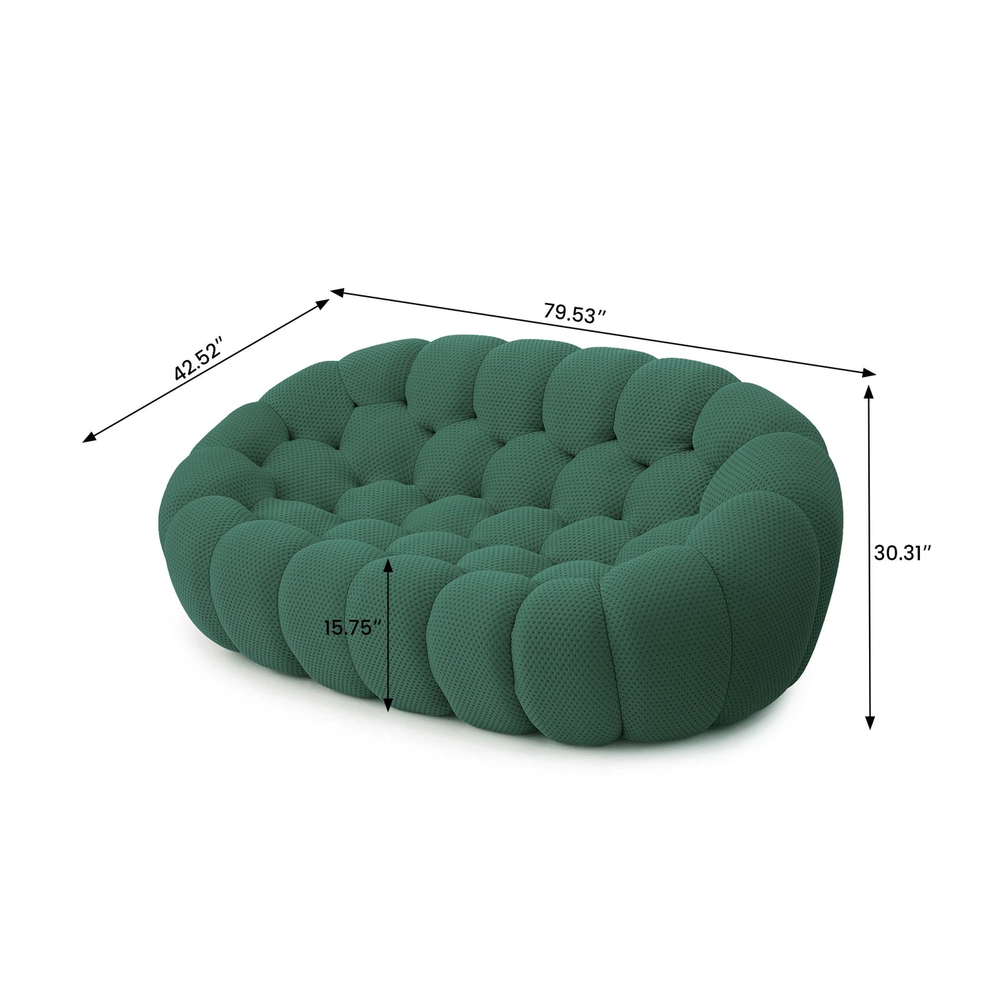 Sdorens Modern Curved Boneless Sofa Loveseat 3D Knitted Fabric