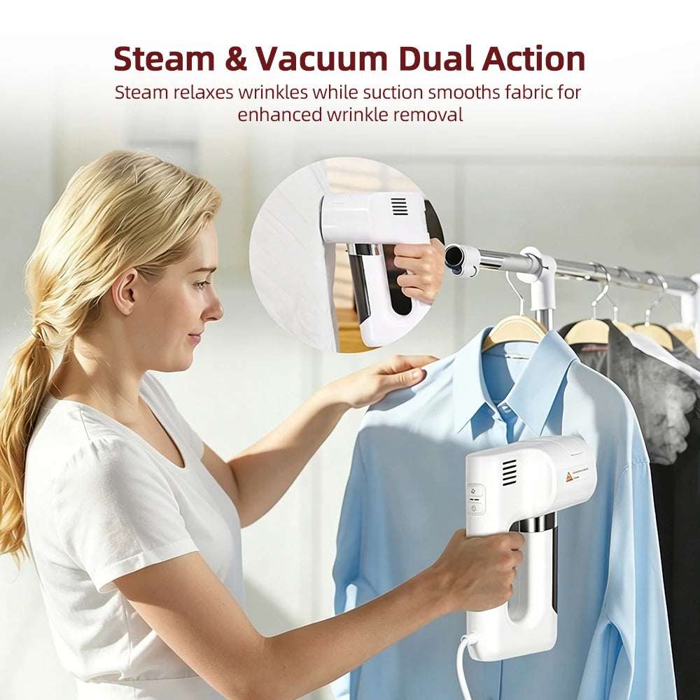 Obecilc 2 In 1 Portable Handheld Garment Steamer Vacuum Suction