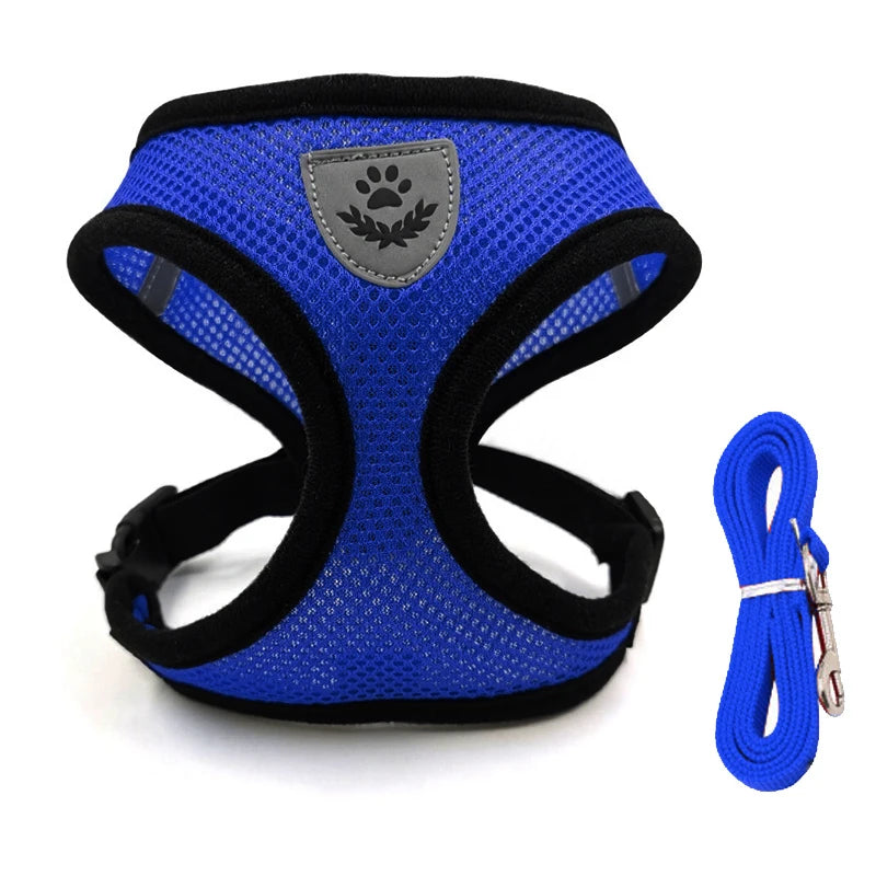 Reflective Escape Proof Cat Dog Harness And Leash Set
