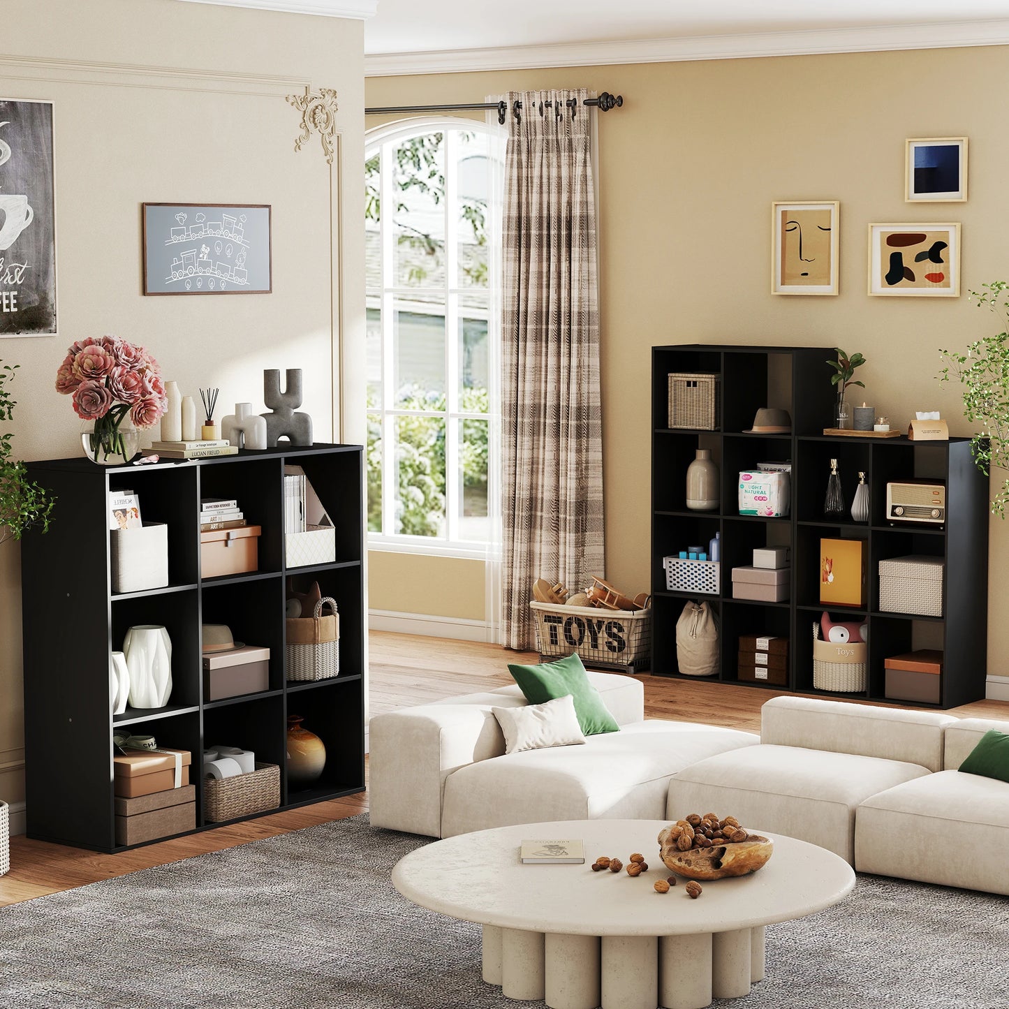 JHK 9 Cube Wood Storage Organizer Bookshelf Living Room Office