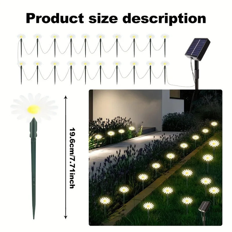 Solar Daisy Path Lights for Outdoor Garden and Landscape Decoration