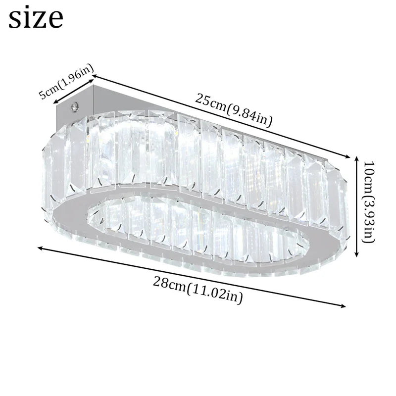 GreeLustr Indoor K9 Crystal Oval Ring Pendant Lamp