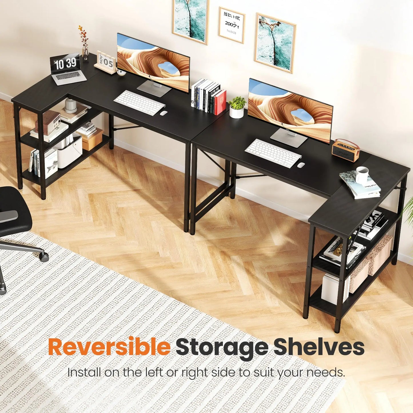 JHK L Shaped Desk Computer Desk for Home Office Storage